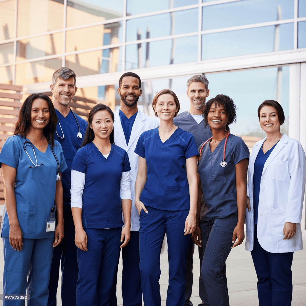 VIDALTIA medical staff outside the clinic
